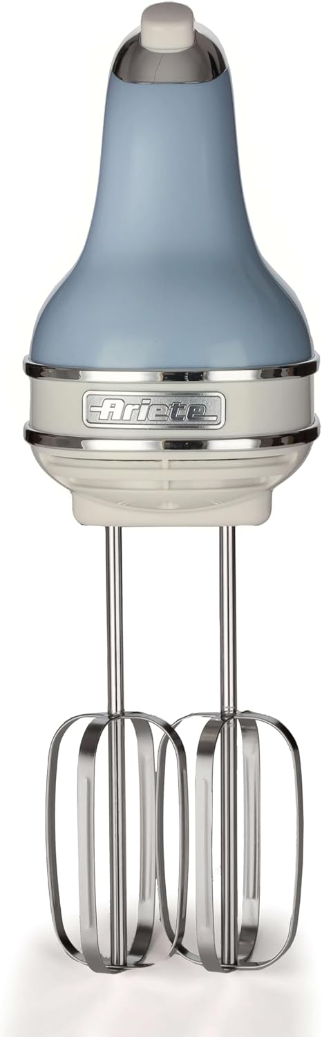 همزن دستی آبی آریته ایتالیا Ariete مدل Vintage 1548 | ۵ سرعت و توربو | طراحی رترو با سری همزن و خمیرزن